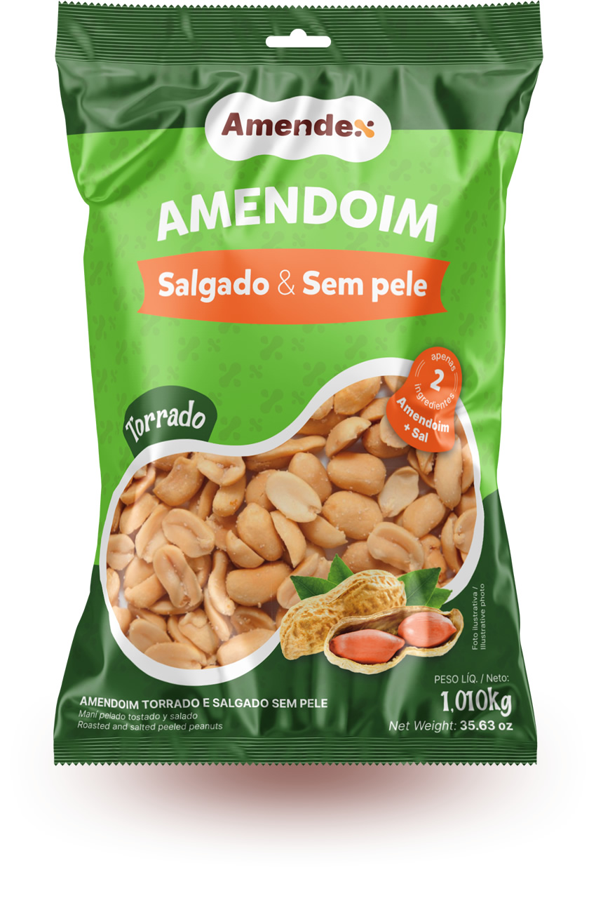 Embalagem de Amendoim Salgado e sem Pele