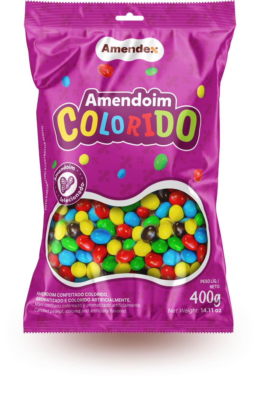 Embalagem de Amendoim Colorido